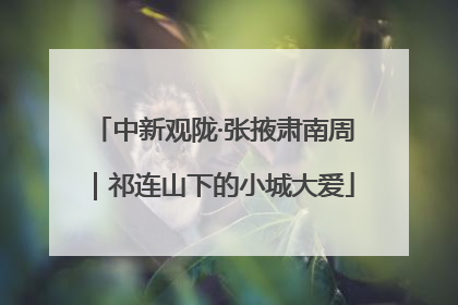 中新观陇·张掖肃南周｜祁连山下的小城大爱