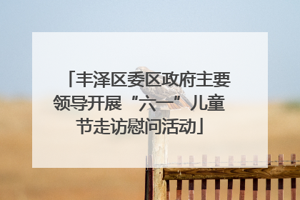丰泽区委区政府主要领导开展“六一”儿童节走访慰问活动