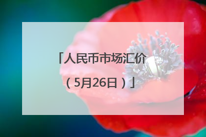 人民币市场汇价（5月26日）