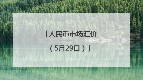 人民币市场汇价（5月29日）