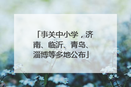 事关中小学，济南、临沂、青岛、淄博等多地公布