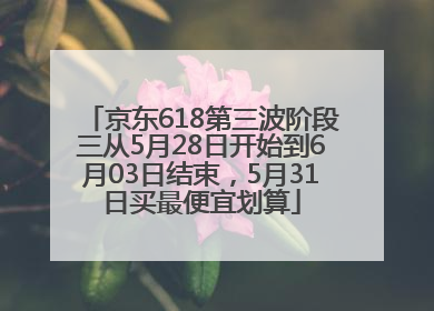 京东618第三波阶段三从5月28日开始到6月03日结束，5月31日买最便宜划算