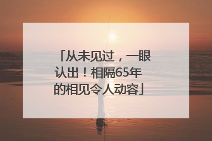 从未见过，一眼认出！相隔65年的相见令人动容