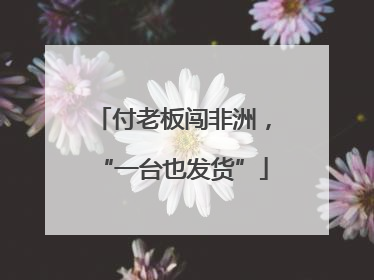 付老板闯非洲，“一台也发货”