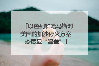 以色列和哈马斯对美国的加沙停火方案态度显“温差”