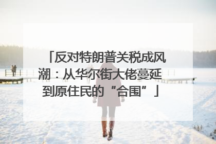 反对特朗普关税成风潮：从华尔街大佬蔓延到原住民的“合围”
