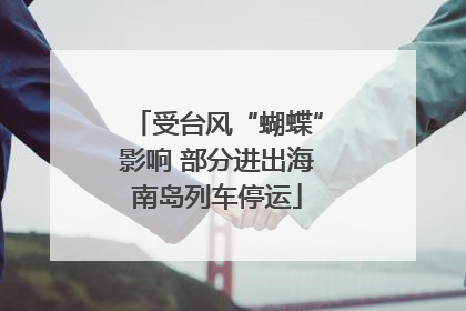 受台风“蝴蝶”影响 部分进出海南岛列车停运