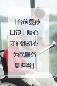 台前县孙口镇：暖心守护践初心 为民服务显担当