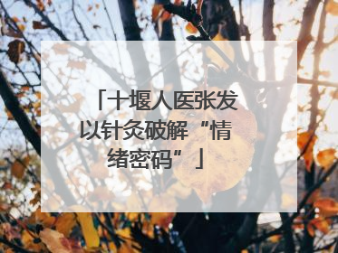 十堰人医张发以针灸破解“情绪密码”