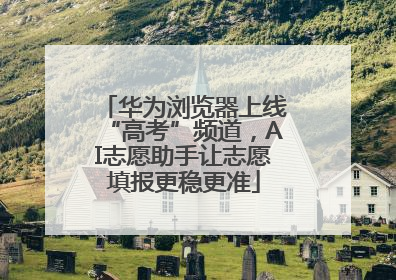 华为浏览器上线“高考”频道，AI志愿助手让志愿填报更稳更准