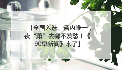 全国入选、省内唯一，夜“萧”去哪不发愁！《90早新闻》来了