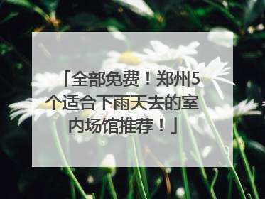 全部免费！郑州5个适合下雨天去的室内场馆推荐！