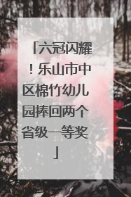 六冠闪耀！乐山市中区棉竹幼儿园捧回两个省级一等奖