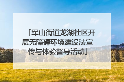 军山街道龙湖社区开展无障碍环境建设法宣传与体验督导活动