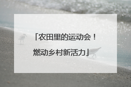 农田里的运动会！燃动乡村新活力