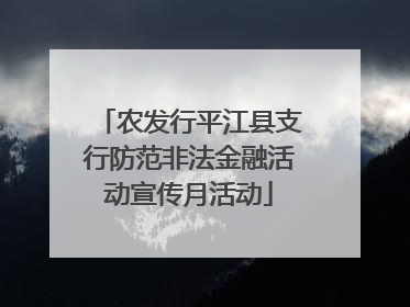 农发行平江县支行防范非法金融活动宣传月活动