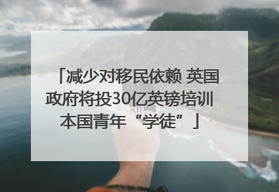 减少对移民依赖 英国政府将投30亿英镑培训本国青年“学徒”