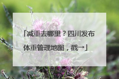 减重去哪里？四川发布体重管理地图，戳→