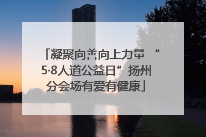 凝聚向善向上力量 “5·8人道公益日”扬州分会场有爱有健康
