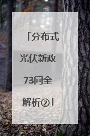 分布式光伏新政73问全解析②