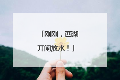 刚刚，西湖开闸放水！