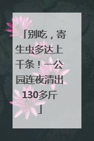 别吃，寄生虫多达上千条！一公园连夜清出130多斤