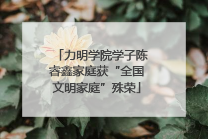 力明学院学子陈睿鑫家庭获“全国文明家庭”殊荣