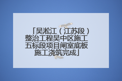 吴淞江（江苏段）整治工程吴中区施工五标段项目闸室底板施工浇筑完成