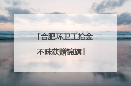 合肥环卫工拾金不昧获赠锦旗