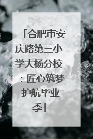 合肥市安庆路第三小学大杨分校：匠心筑梦 护航毕业季