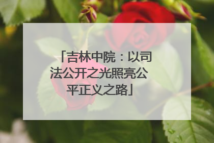 吉林中院：以司法公开之光照亮公平正义之路