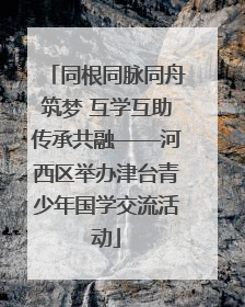 同根同脉同舟筑梦 互学互助传承共融——河西区举办津台青少年国学交流活动