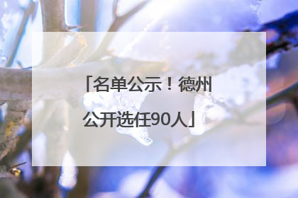 名单公示！德州公开选任90人