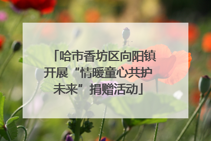 哈市香坊区向阳镇开展“情暖童心共护未来”捐赠活动