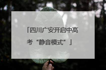 四川广安开启中高考“静音模式”
