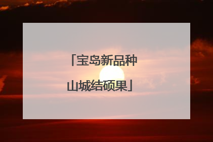 宝岛新品种 山城结硕果