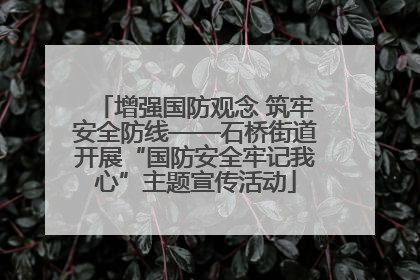 增强国防观念 筑牢安全防线——石桥街道开展“国防安全牢记我心”主题宣传活动
