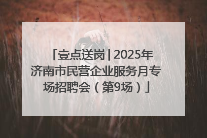 壹点送岗│2025年济南市民营企业服务月专场招聘会（第9场）