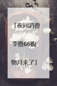 夜间消费季暨66购物月来了