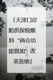 天津口岸船供保税燃料“两仓功能叠加”改革落地