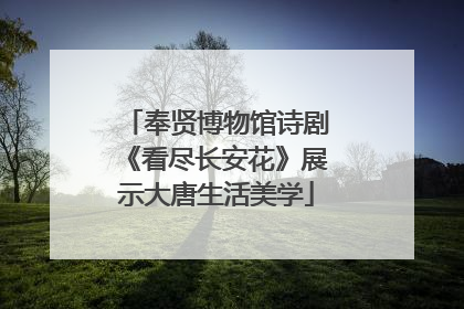 奉贤博物馆诗剧《看尽长安花》展示大唐生活美学