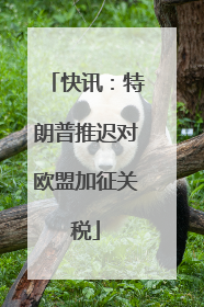 快讯：特朗普推迟对欧盟加征关税
