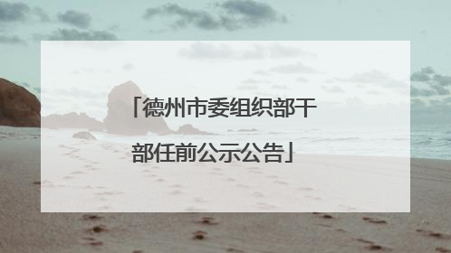 德州市委组织部干部任前公示公告