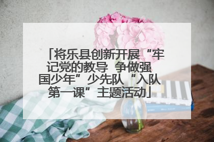 将乐县创新开展“牢记党的教导  争做强国少年”少先队“入队第一课”主题活动