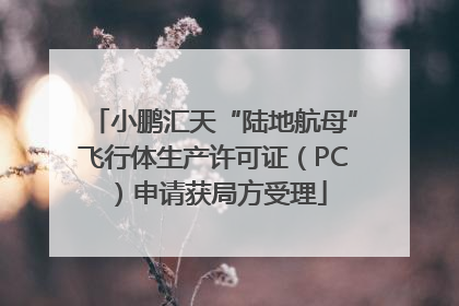小鹏汇天“陆地航母”飞行体生产许可证（PC）申请获局方受理