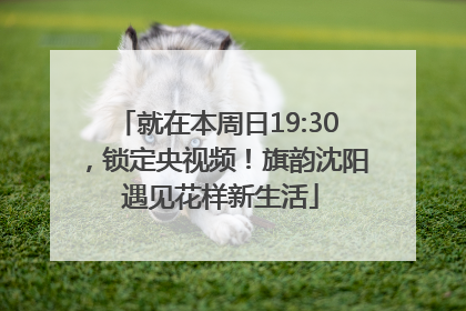 就在本周日19:30，锁定央视频！旗韵沈阳 遇见花样新生活