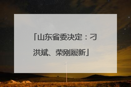山东省委决定：刁洪斌、荣刚履新