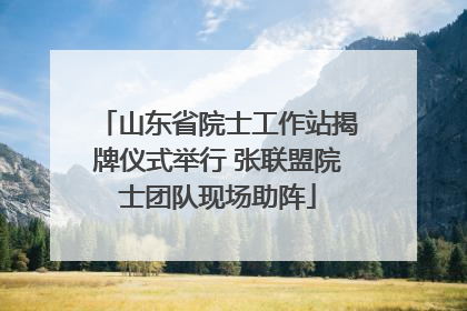山东省院士工作站揭牌仪式举行 张联盟院士团队现场助阵