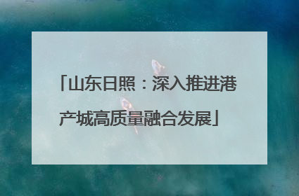 山东日照：深入推进港产城高质量融合发展