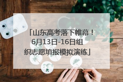 山东高考落下帷幕！6月13日-16日组织志愿填报模拟演练